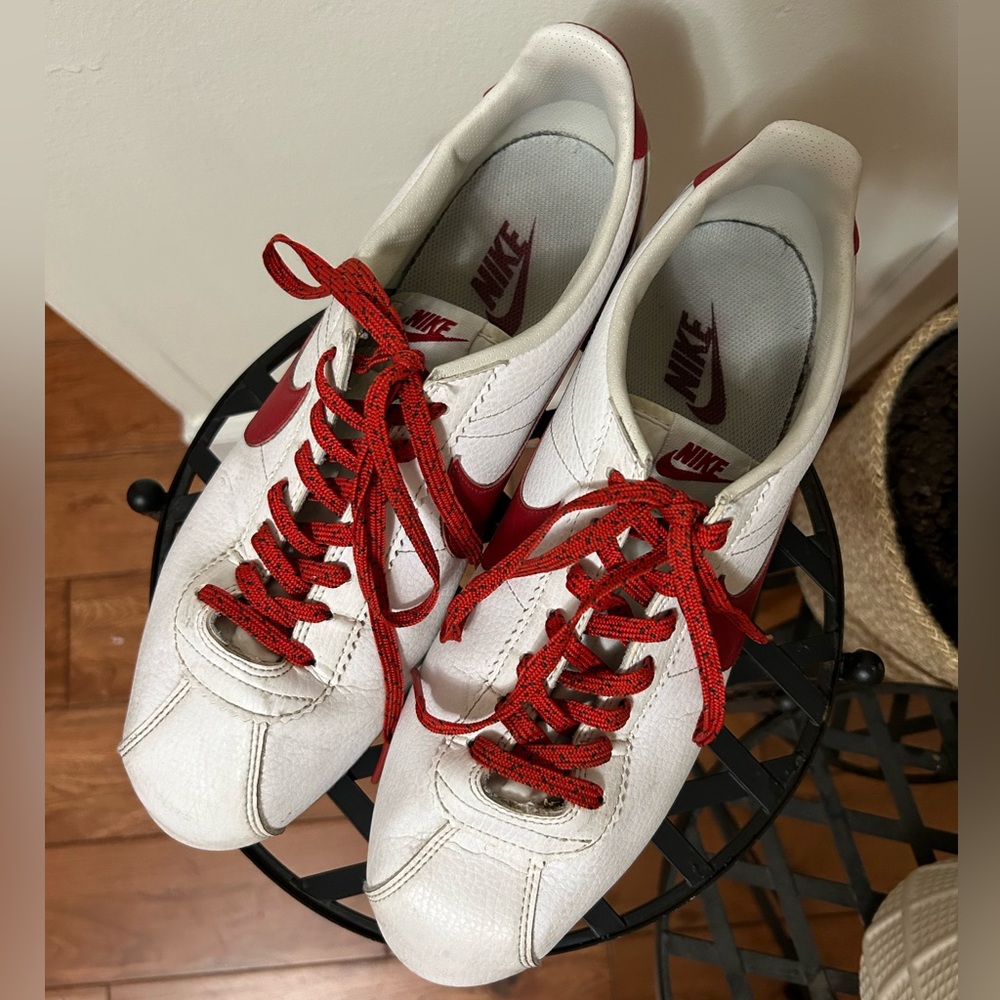 White and Red Nike Shoes